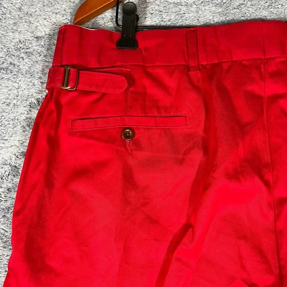 Polo Ralph Lauren Mens Red Chino Pants Side Buckle Adjusters 38x27.5 Cotton - Picture 8 of 16